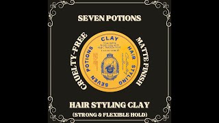 Barber Reviews SEVEN POTIONS Hair Styling Clay  90 Second Reviews [upl. by Tiffi]