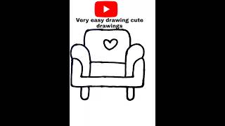 🤣😂😅 how to draw sofa drawing easy with colours beautiful heart chair drawing paintings heart table [upl. by Llednek]