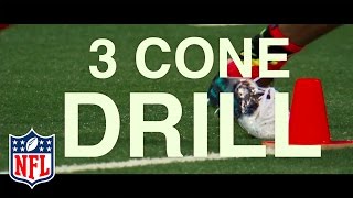 NFL 101 The 3 Cone Drill  NFL Combine [upl. by Mehalek]