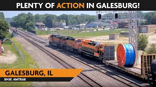 Galesburg Illinois USA  Virtual Railfan LIVE [upl. by Atnas]