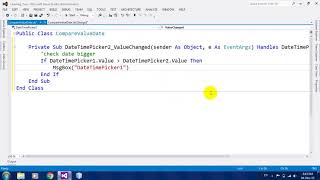 How to Compare DateTimePicker Control in VB NET 2012 [upl. by Atiekram]