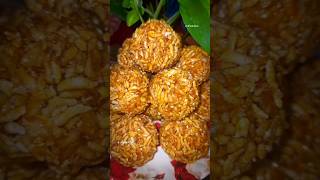 😋♥️ Chirer NaruFlattened Rich Laddu foodytshortsyummypohaladduvairalvideoshortsfeedviwesyt [upl. by Gilberto]