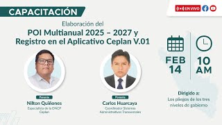 Taller Virtual de Elaboración del POI Multianual 2025 – 2027 y registro en el Aplicativo Ceplan V01 [upl. by Dnomde]