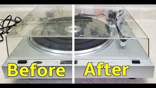 Turntable Teardown how to inspect and service a Sears LXI record player made by Sanyo [upl. by Akemhs180]