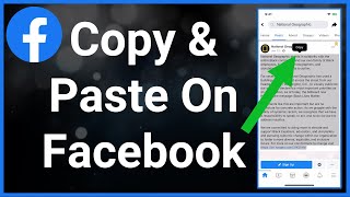 How To Copy amp Paste On Facebook [upl. by Kamila338]