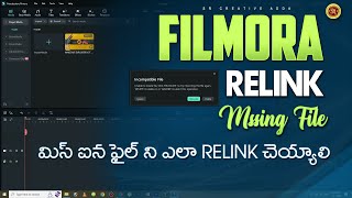 How to Relink Missing File In Filmora Telugu  Relink Media In Filmora srcreativeadda [upl. by Imrots497]