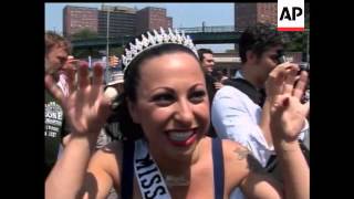 Thrill seekers flocked to Coney Island to celebrate the legendary Cyclone roller coasters 80th birt [upl. by Naval]