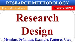 Research Design in Research Methodology research design in hindi Features of good research design [upl. by Akinit549]