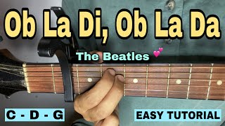 Ob La Di Ob La Da  The Beatles EASY GUITAR TUTORIAL [upl. by Grange]