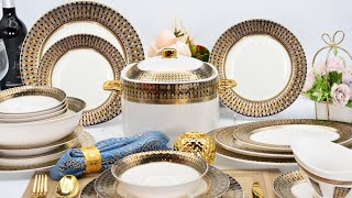 Best embossed gold and silver royal style ceramic tableware Supplier [upl. by Nylatsirk]