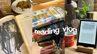 reading vlog ☕ getting out of a reading slump reading at a cafe updating my notion library [upl. by Ramu]