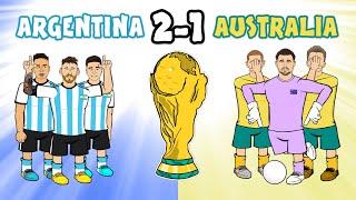 ARGENTINA vs AUSTRALIA 21 World Cup 2022 Cartoon Messi Alvarez Goals Highlights [upl. by Nelda]