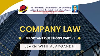 COMPANY LAW IN TAMIL  TNDALU IMPORTANT QUESTIONS  LAST MINUTE PREPARATION  WITH AJAYGANDHI [upl. by Werbel]