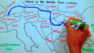 Where is the Danube River located on map  5min Knowledge [upl. by Ahsiliw675]