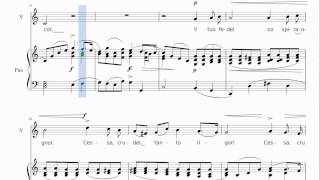 Cmaj  Low voice Caro mio ben  Karaoke piano accompaniment w lyrics and score [upl. by Bultman]