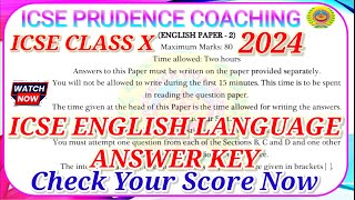 ICSE Class 10 English Language 2024 Answer key  ICSE English Literature class 10 2024 [upl. by Aketal]