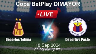 🔴 LIVE Deportes Tolima vs Deportivo Pasto  Football Live Score  Colombian Copa BetPlay DIMAYOR [upl. by Haroldson866]