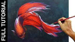 Tutorial  How to Paint a Beta Fish in Acrylics  JMLisondra [upl. by Asher789]