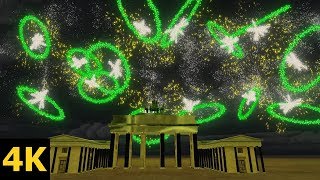 Feuerwerk  Brandenburger Tor Berlin 4k FWSIM [upl. by Lan]