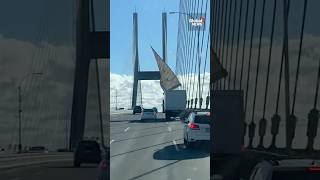 Highspeed winds rip roof off truck on BC bridge BCStorm 🚚 [upl. by Bergman]