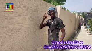 Building in Ghana 🇬🇭 doing Graffiato paint work in Ghana by Gymcle Enterprise [upl. by Ardnuhs]