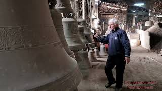 quotSilent Nightquot played with bells by Maestro Campanaro in the Marinelli Foundry in Agnone Italy [upl. by Ahsemaj]