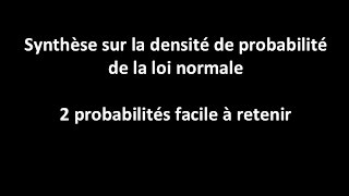 Synthèse sur la densité de proba de N  2 probabilités facile à retenir [upl. by Anail824]