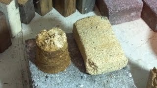 010813 Reginalds Rocket Stove SAWDUST BRICK [upl. by Slotnick]