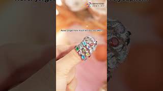 Mothers Ring with Kids Birthstones amp Names birthstonejewelry motherslove [upl. by Nalat]