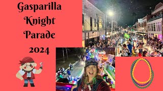 Gasparilla Knight Parade in Ybor City Tampa  Night time  Lots of beads [upl. by Drofyar415]