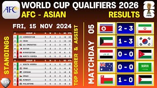 WORLD CUP QUALIFIERS 2026 ASIA  AFC QUALIFIERS ROUND 3  RESULTS amp STANDINGS  MATCHDAY 5 [upl. by Hilliard]