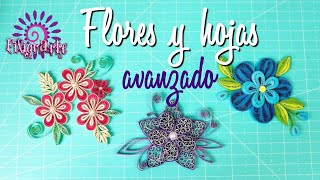 💮3 FLORES Y HOJAS nivel AVANZADO Filigrana de papel paso a paso [upl. by Senzer]