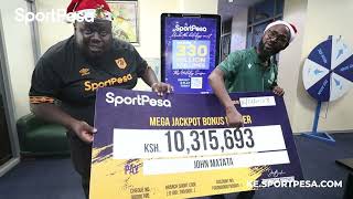 KSH 10315693 Mega Jackpot bonus winner Mr John Matata [upl. by Cordelia]