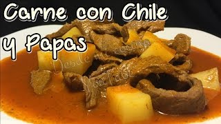 CARNE CON CHILE Y PAPAS  Beef amp Potatoes Stew  DESDE MI COCINA by Lizzy [upl. by Daht]