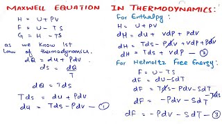 Maxwell Equations in Thermodynamics lecture no 5 [upl. by Nannah]