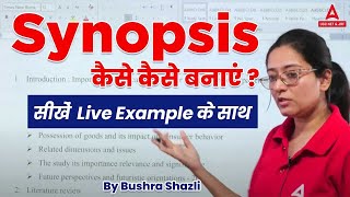 Synopsis कैसे बनाये  सीखे Live Example के साथ How to write a synopsis for Project [upl. by Rosemari]