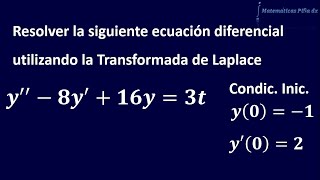 Solución de una ecuación diferencial utilizando la Transformada de Laplace 3 [upl. by Kcirdet305]