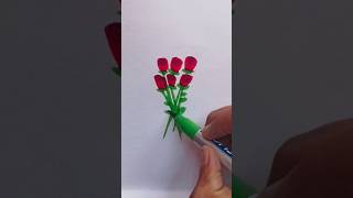 How to draw a bunch of roses🌹creative easyart artshorts [upl. by Shull]