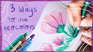 How to use Neocolors ii  Caran dAche watersoluble wax pastels for begginers [upl. by Utica]