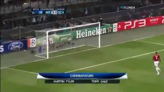 Stankovic distance Goal Inter  Schalke 05042011 HD [upl. by Tarfe]