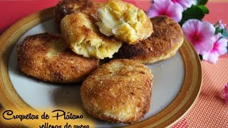 Croquetas de plátano Rellenas de Queso [upl. by Gen]