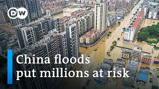 Massive floods force mass evacuations in Chinas Guangdong province  DW News [upl. by Dlaniger]