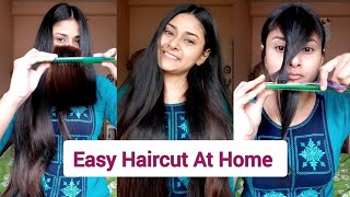 How I Detangle My HairU Shape amp BangsFlicks Hair Cutting Tutorial HackEasy Self Haircut At Home [upl. by Laks42]