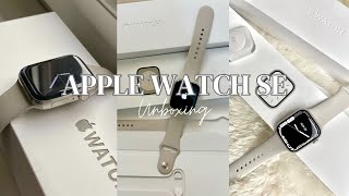  Apple Watch SE 2nd Gen 2023 unboxing 40mm Starlight  set up amp accessories 𐙚˙⋆˚ ᡣ𐭩 [upl. by Tizes]