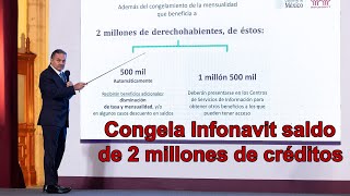 Congela Infonavit saldo y mensualidades a 2 millones de créditos [upl. by Dawson]