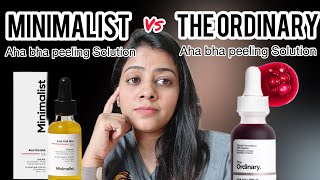 Minimalist peeling solution Vs The ordinary AHA BHA peeling solution  Honest review amp comparison [upl. by Matheson605]