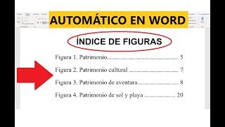 CÓMO HACER FÁCIL UN ÍNDICE DE FIGURAS AUTOMÁTICO EN WORD  MUESTRO SEGUNDO EJEMPLO [upl. by Nonarb527]