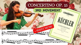 Küchlers quotConcertino in D Major Op 15 Mvt 3 Allegro Assaiquot  Violin Tutorial  sheet music [upl. by Eiramanit352]