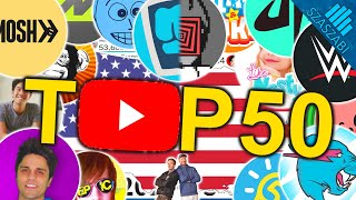 TOP 50 Most Subscribed YouTubers From the USA Of All Time 20052023 [upl. by Dukie197]