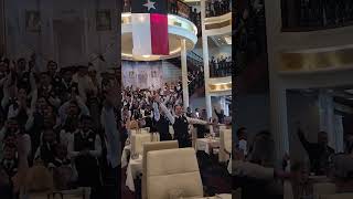 Royal Caribbean Mariner of the Seas Cruise wait staff in the main dining dancing [upl. by Idok450]